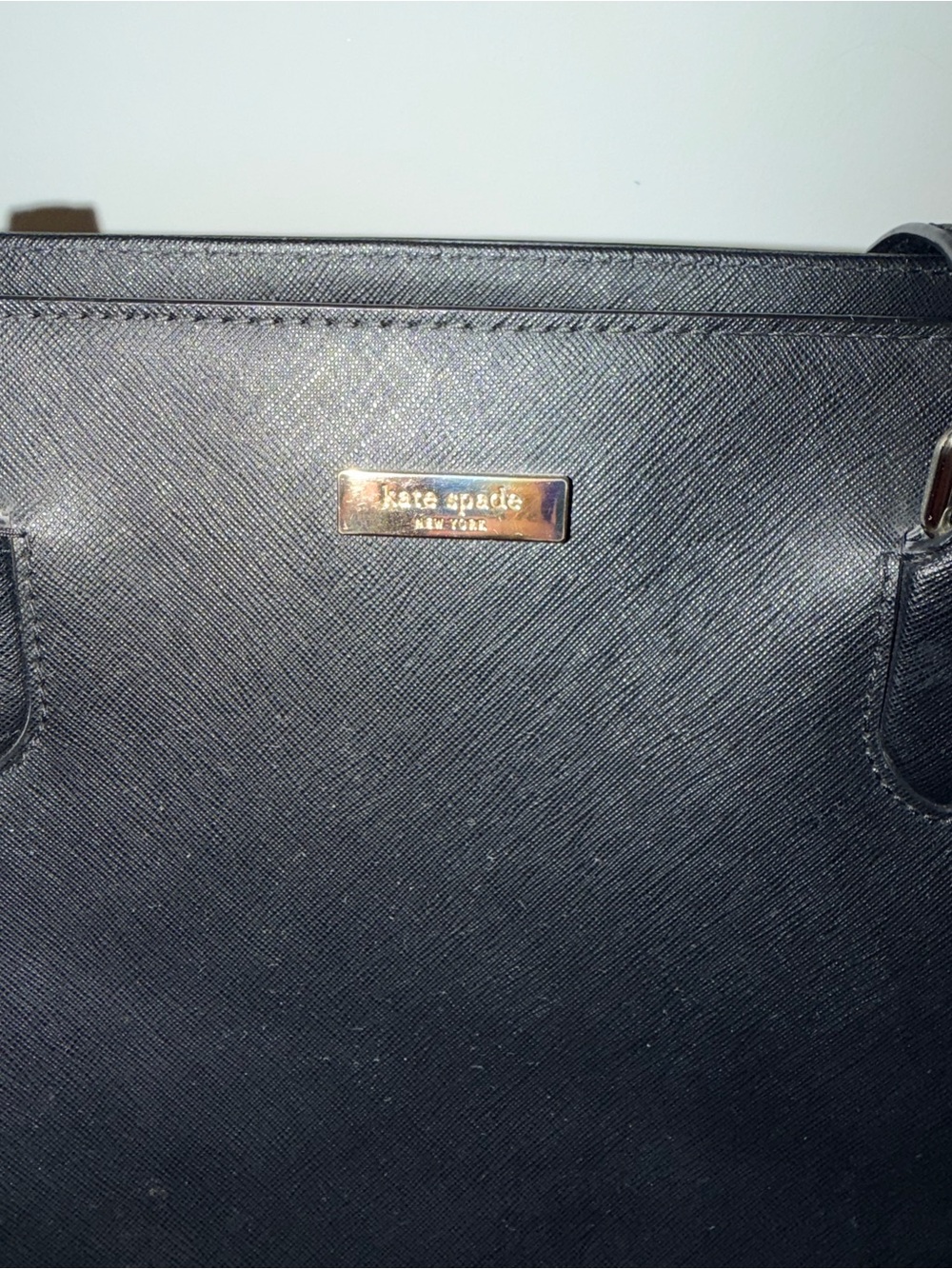 Kate Spade Black Structured Tote with Gold Accents - Picture 2 of 15